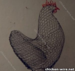 Rooster made of wire